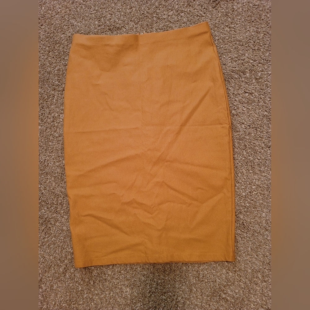 orange,yellow color leather skirt